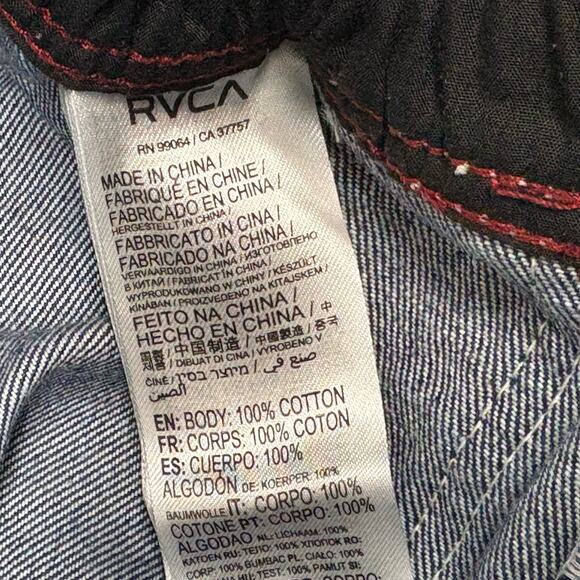 RVCA x Pac Sun Scrunchie High Waisted Jeans Blue Denim Pants Size XS Dark Indigo - Picture 11 of 15